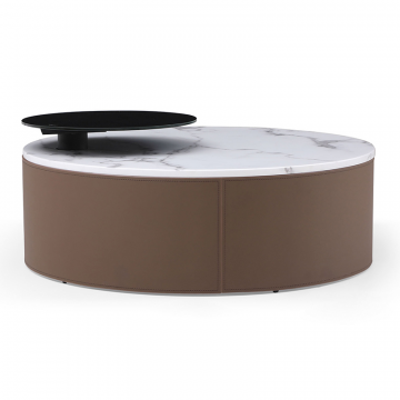 Стол журнальный Paloma (90), мрамор/коричневый