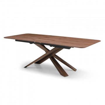 Стол раскладной Esmeralda 160-200, орех/бронза