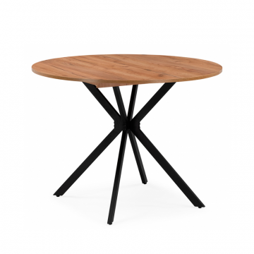 Деревянный стол Орион 90 / 130 дуб крафт золотой / черный матовый