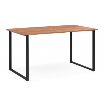 Деревянный стол Лиман 140 х 80 дуб крафт золотой / черный матовый