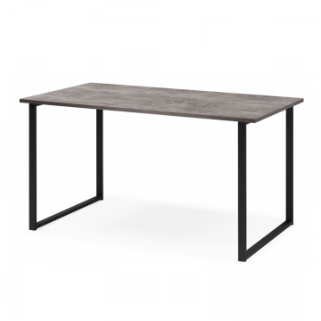 Деревянный стол Лиман 140 х 80 бетон светлый / черный матовый