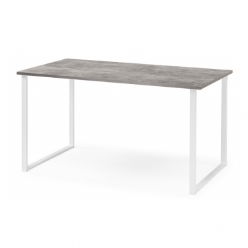 Деревянный стол Лиман 140 x 80 бетон светлый / белый матовый