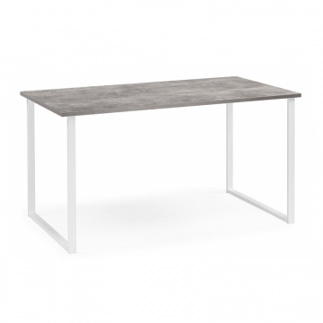Деревянный стол Лиман 140 x 80 бетон светлый / белый матовый
