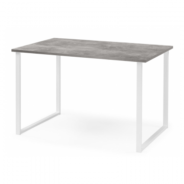 Деревянный стол Лиман 117 x 77 бетон светлый / белый матовый