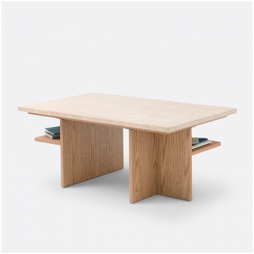 Стол журнальный из травертина Caliste  единый размер бежевый