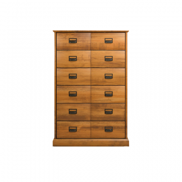 Комод высокий из массива сосны с 6 ящиками Lindley