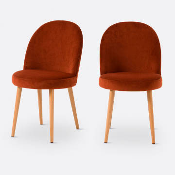 Комплект из двух велюровых стульев Ins  единый размер каштановый