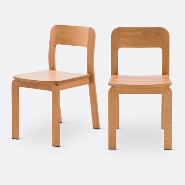 Комплект из двух стульев из массива дуба Talet  единый размер бежевый