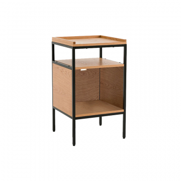 Полка для виниловых пластинок из дуба и стали Ш48 см Volga бежевый