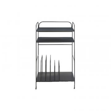 Небольшая этажерка для хранения виниловых пластинок изготовленная из стали Hiba черный