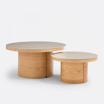 Комплект из двух столов журнальных полу-штабелируемых Natesse  единый размер бежевый