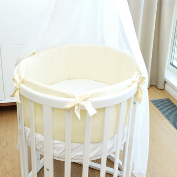 Мягкие бортики для кроватки Ellipsebed (молочный, сатин)