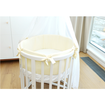 Мягкие бортики для кроватки Ellipsebed (молочный, сатин)