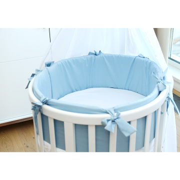 Мягкие бортики для кроватки Ellipsebed (голубой, сатин)