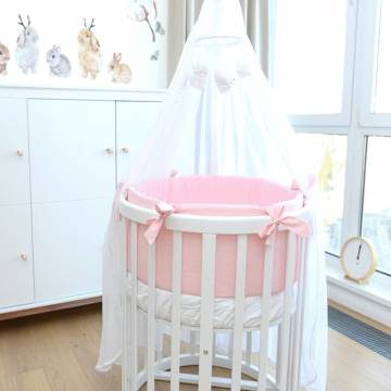 Мягкие бортики для кроватки Ellipsebed (розовый, сатин)