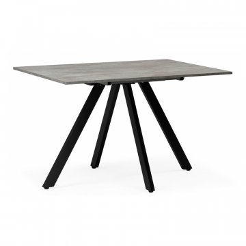 Деревянный стол Keon 116(155,5)x77 раздвижной цемент / черный