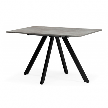 Деревянный стол Keon 116(155,5)x77 раздвижной цемент / черный