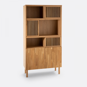 Книжный шкаф с покрытием дубовым шпоном Bilbao бежевый