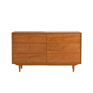 Комод в винтажном стиле из дуба 6 ящиков Quilda