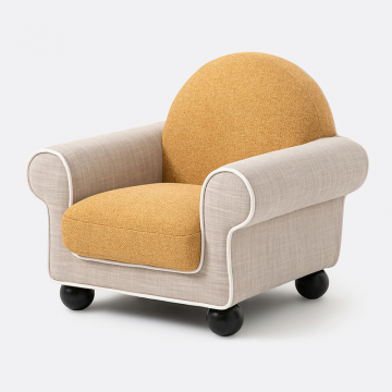 Кресло из двух материалов Super Club  единый размер бежевый