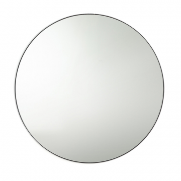 Зеркало круглое с отделкой металлом 90 см Iodus  единый размер черный