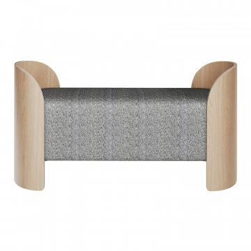 Банкетка Lagom 2 120 см (серый рогожка, натуральный дуб)