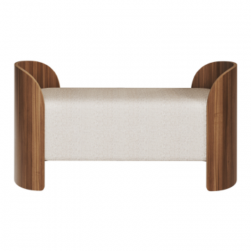 Банкетка Lagom 2 120 см (молочный рогожка, орех)