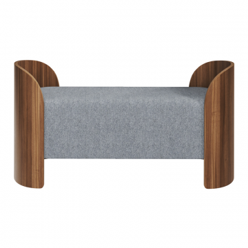 Банкетка Lagom 2 120 см (серый твид, орех)