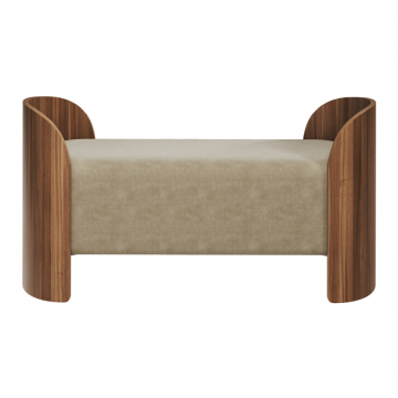 Банкетка Lagom 2 120 см (светло-бежевый FiberGuard, орех)