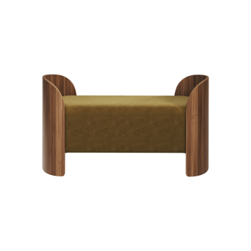 Банкетка Lagom 2 120 см (янтарный FiberGuard, орех)