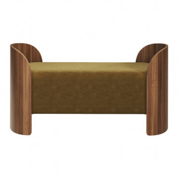 Банкетка Lagom 2 120 см (янтарный FiberGuard, орех)