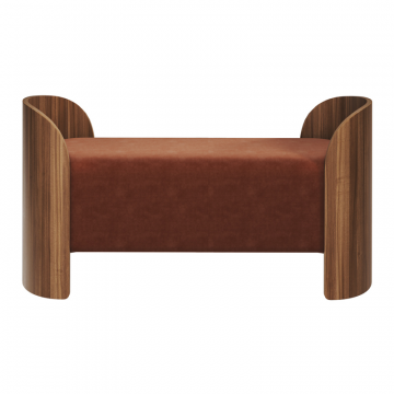 Банкетка Lagom 2 120 см (сиена FiberGuard, орех)