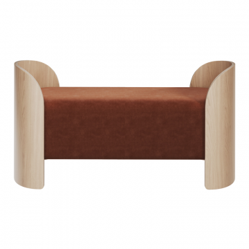 Банкетка Lagom 2 120 см (сиена FiberGuard, натуральный дуб)