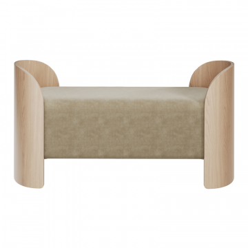 Банкетка Lagom 2 120 см (светло-бежевый FiberGuard, натуральный дуб)