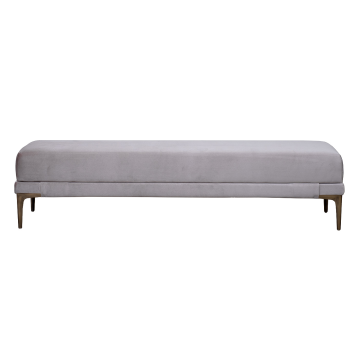 Банкетка Prima на метал опорах серая Velvet SER 40*160*40см