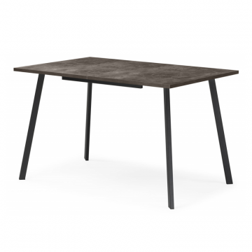Деревянный стол Кортни 117 (157) x 77 бетон темный / черный матовый