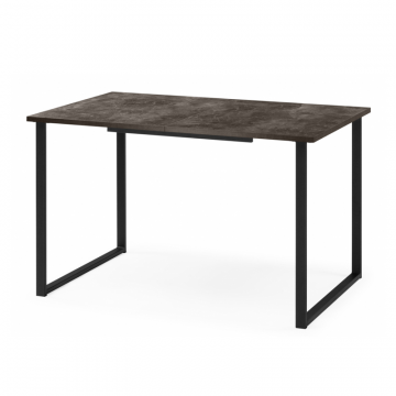 Деревянный стол Лиман 117 (157) x 77 бетон темный / черный матовый