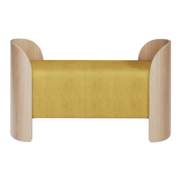 Банкетка Lagom 2 120 см (горчичный, натуральный дуб)