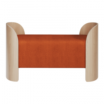 Банкетка Lagom 2 120 см (терракотовый, натуральный дуб)