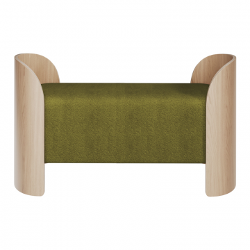 Банкетка Lagom 2 120 см (зеленый, натуральный дуб)