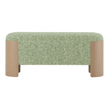 Банкетка Lagom 100 см (мятный мех, натуральный дуб)