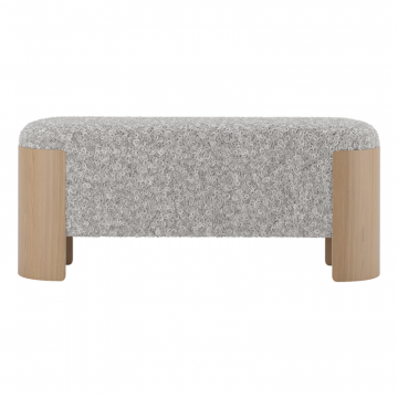 Банкетка Lagom 100 см (серебро мех, натуральный дуб)