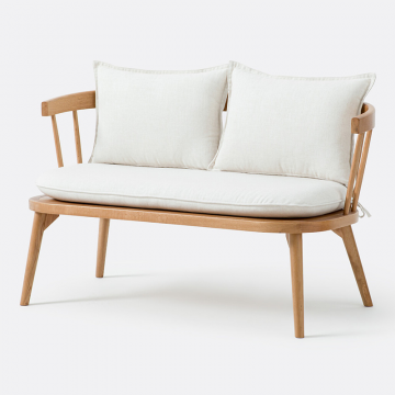 Банкетка из дуба и ткани Portman  единый размер бежевый