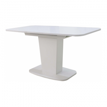 Стол на тумбе раскладной Рондо-2 белый шелк