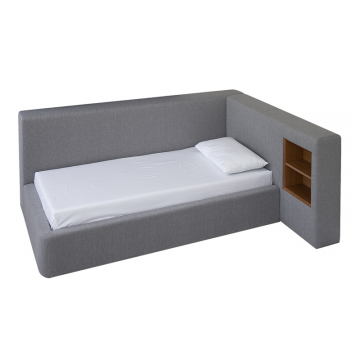 Кровать Cube c нишей M (серый, твид)
