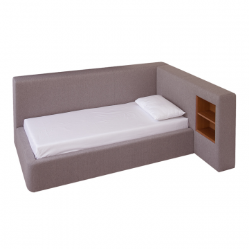 Кровать Cube c нишей M (капучино, твид)