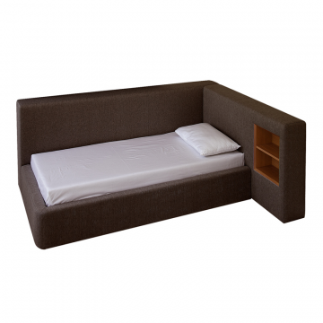 Кровать Cube c нишей M (шоколад, твид)