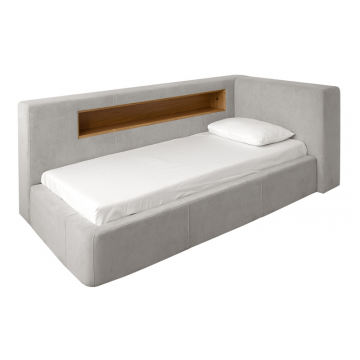 Кровать Cube c нишей L антивандальная ткань (серый)