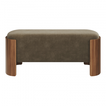 Банкетка Lagom 100 см (серо-зеленый FiberGuard, орех)