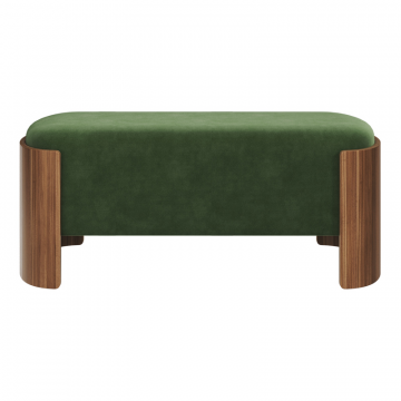 Банкетка Lagom 100 см (зелено-голубой FiberGuard, орех)